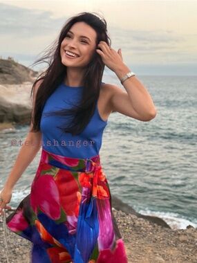 Ted Baker SANDIYY NWT Printed Pleated Mini Dress with Knit Bodice Size 4